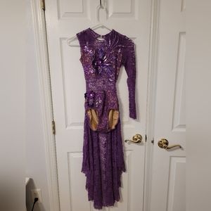 Purple Lace Leotard with Skirt